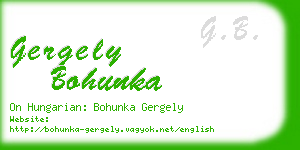 gergely bohunka business card